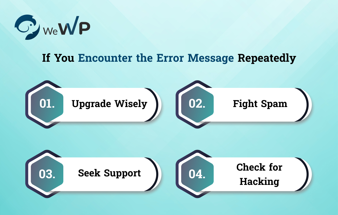 If you encounter the error message